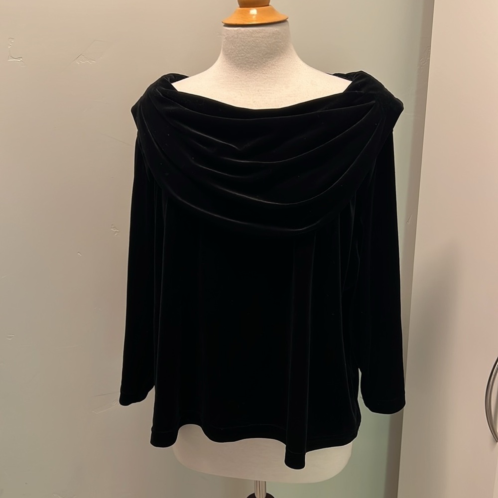J.B.S. LTD Black Velvet Vintage Elegant Top